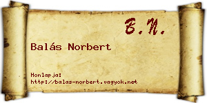 Balás Norbert névjegykártya